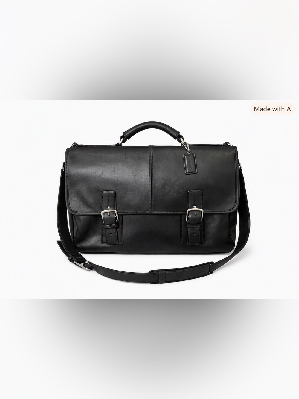 Vintage Coach Thompson 5310 Black Leather Briefcase Messenger Laptop Bag